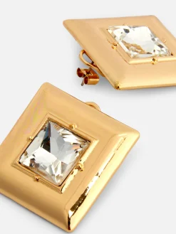 Clous D'oreilles Carrés à Fausses Gemmes Rita Ora