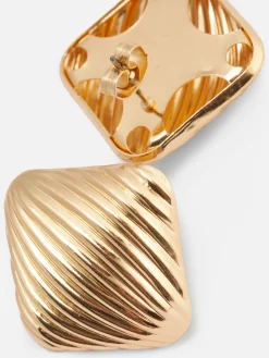 Clous D'oreilles Carrés Et Striés