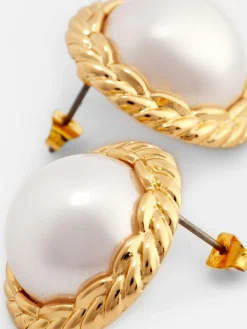 Clous D'oreilles Torsadés à Fausses Perles