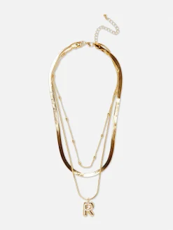 Collier à Superpositions Bouffant Avec Initiale