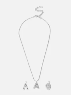 Collier Initiales à Pendentifs Multiples
