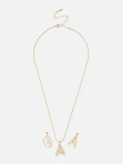 Collier Initiales à Pendentifs Multiples