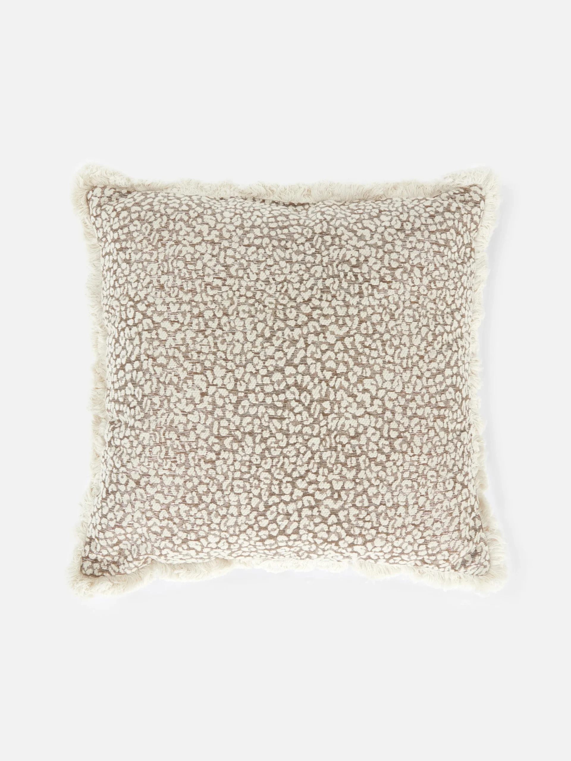 Coussin à Motif Léopard Et Franges