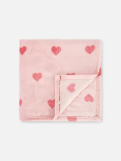 Couverture Douce à Motif Cœur