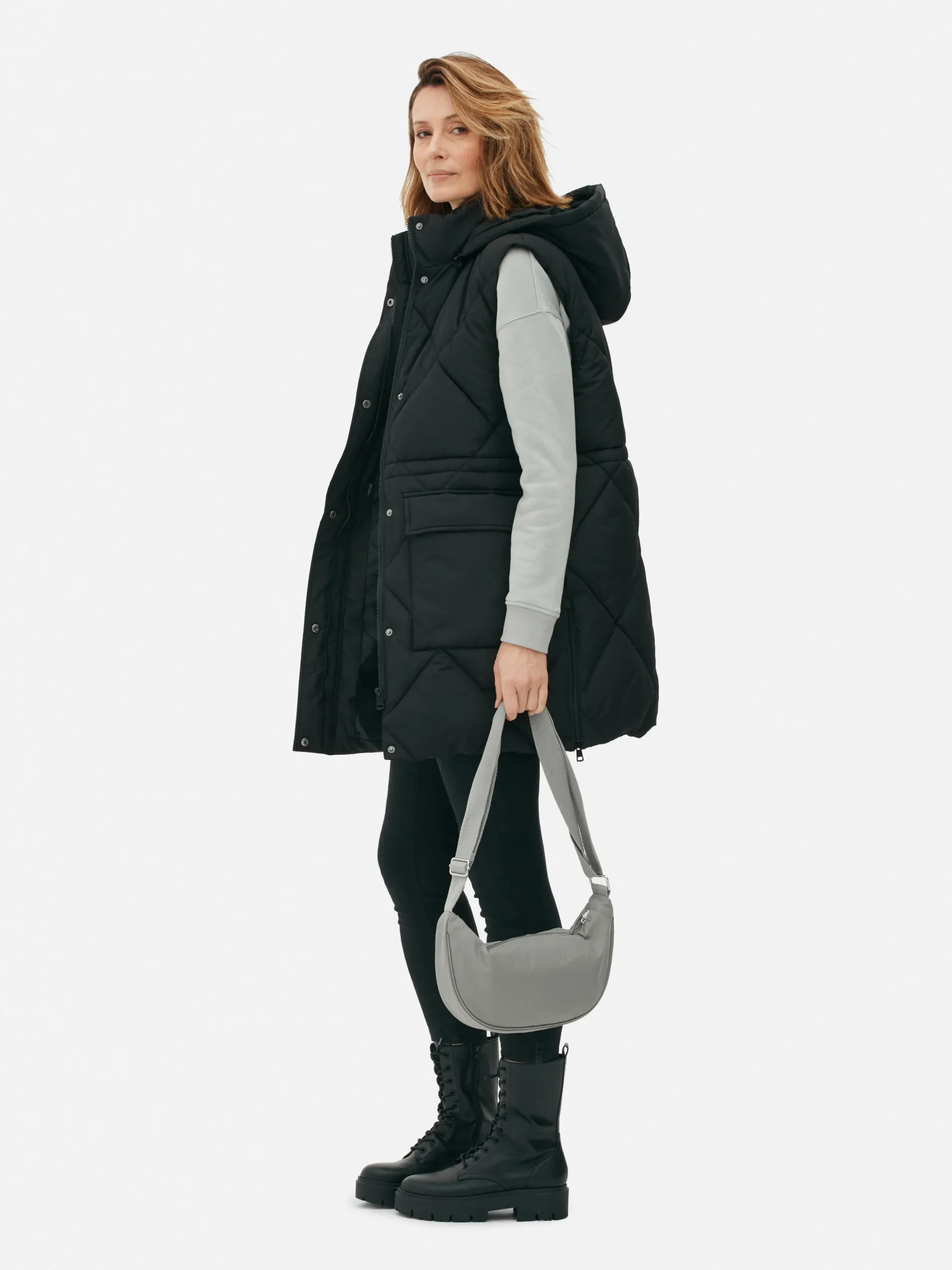 Doudoune Longue Sans Manches à Capuche