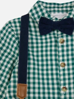 Ensemble Chemise à Carreaux Et Pantalon à Bretelles