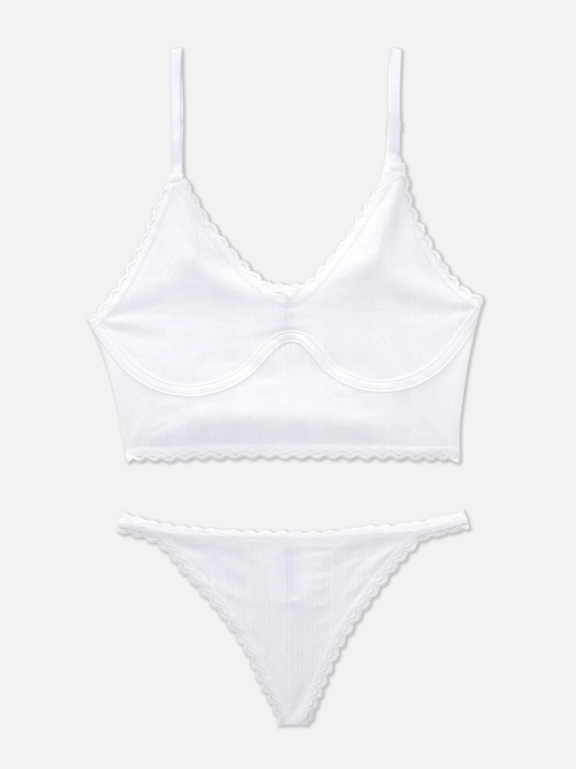 Ensemble De Lingerie En Pointelle Non Rembourré