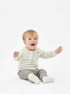 Ensemble Pull En Maille Et Legging à Rayures