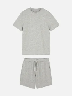 Ensemble Pyjama Gaufré T-shirt Et Short En Jersey