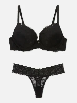 Ensemble Soutien-gorge Push-up Et String Dentelle