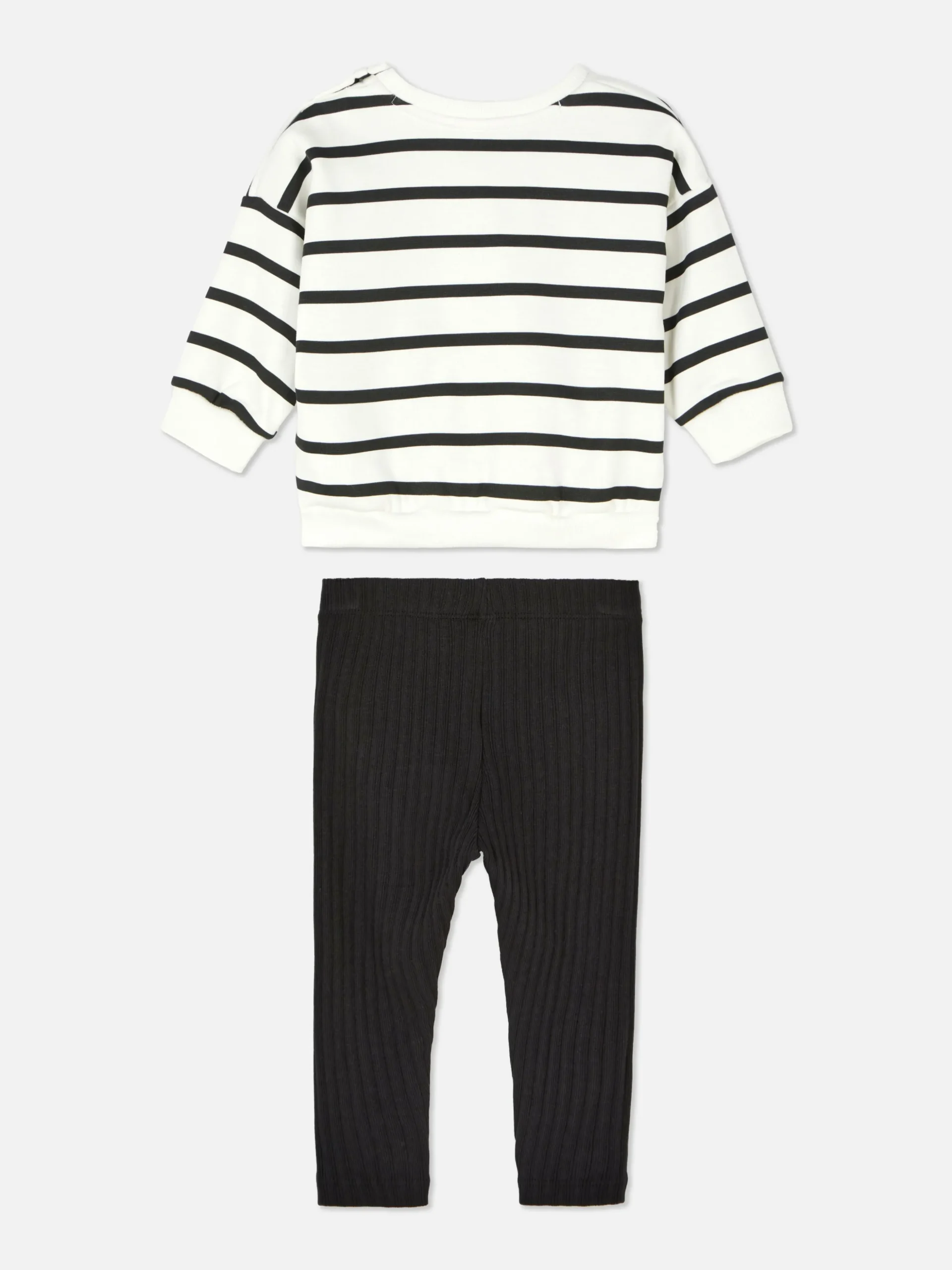 Ensemble Sweat-shirt à Rayures Et Legging Côtelé