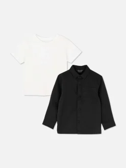 Ensemble T-shirt Et Chemise à Manches Longues