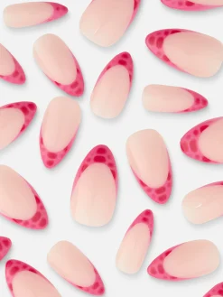 Faux Ongles Pointus Brillants Effet Crocodile PS...