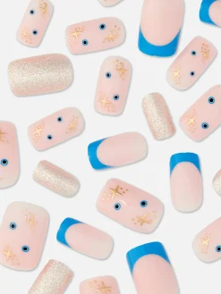 Faux Ongles Pointus Et Glossy à Paillettes PS...