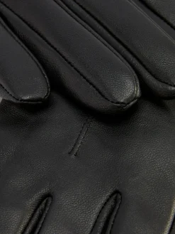 Gants En Cuir à Poignets Crantés