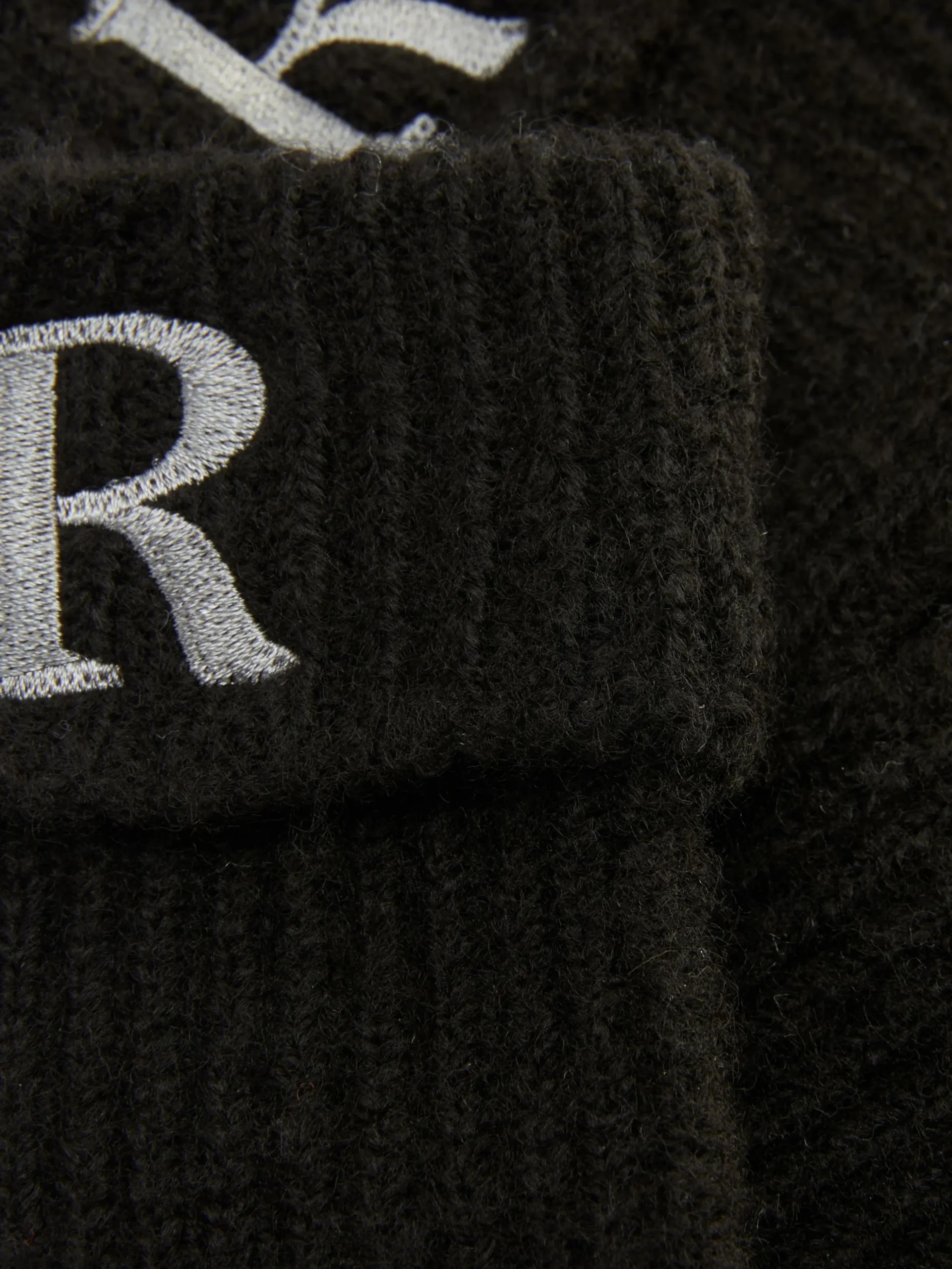 Gants En Maille Côtelée Avec Initiale Brodée