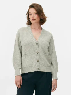 Gilet Boyfriend En Maille à Col En V