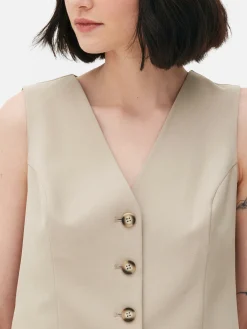 Gilet De Costume Ajusté Boutonné