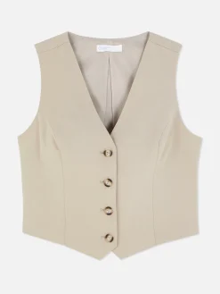 Gilet De Costume Ajusté Boutonné