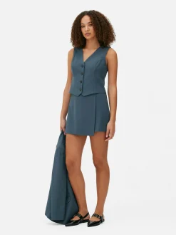 Gilet De Costume Ajusté Boutonné