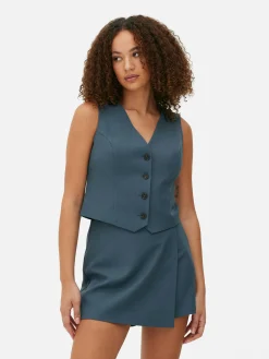 Gilet De Costume Ajusté Boutonné