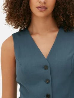 Gilet De Costume Ajusté Boutonné