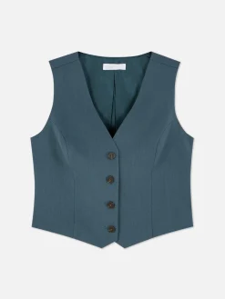 Gilet De Costume Ajusté Boutonné