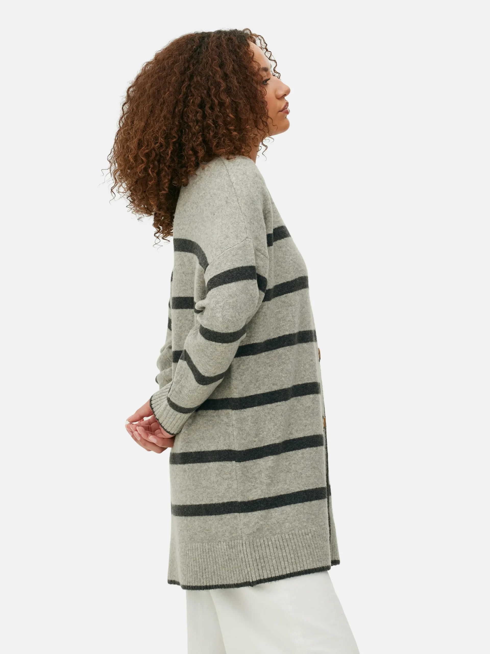 Gilet Long à Rayures