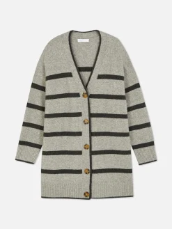 Gilet Long à Rayures