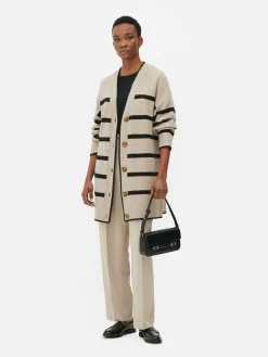 Gilet Long à Rayures