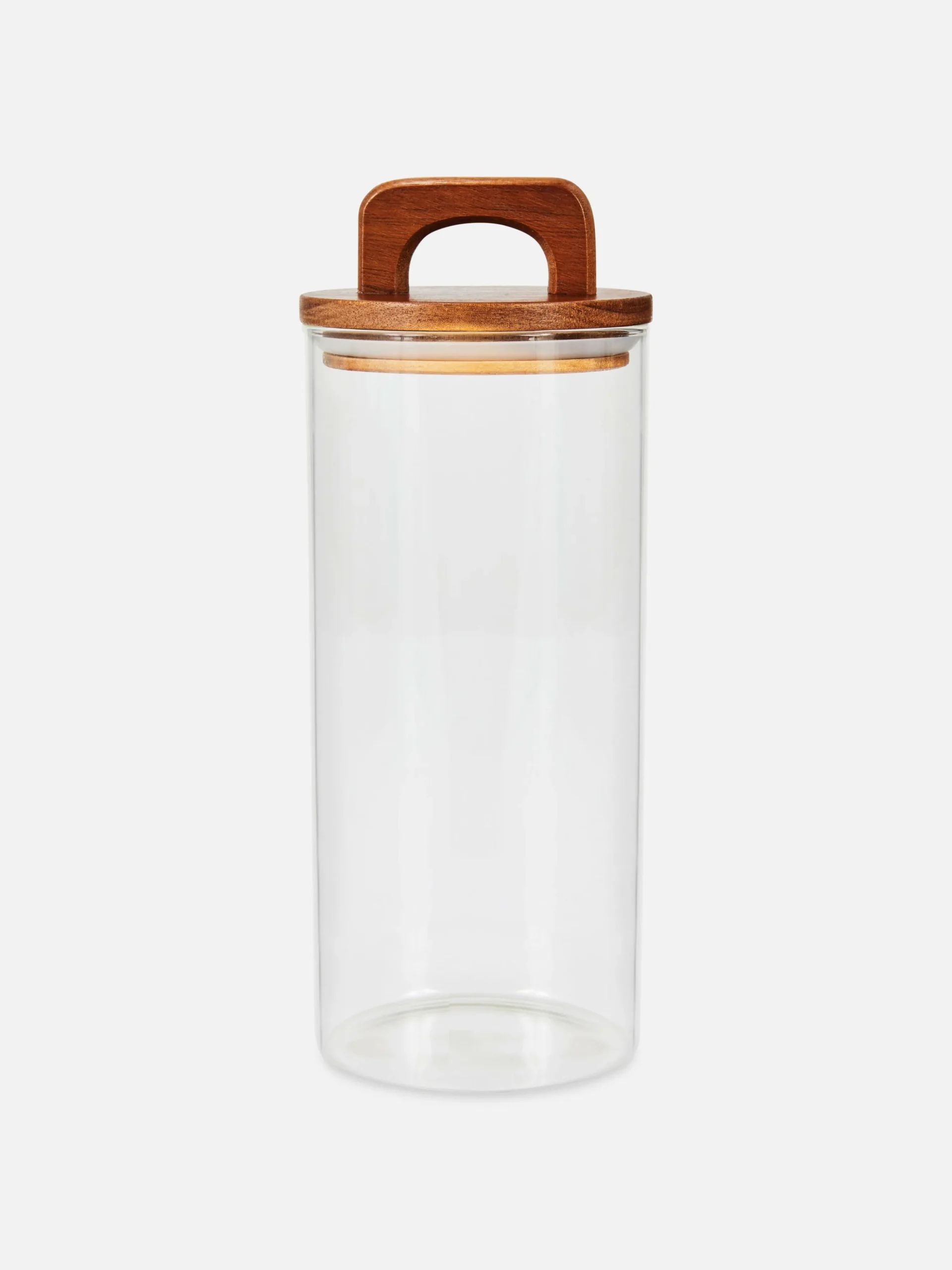 Grande Boîte En Verre Avec Poignée En Bois