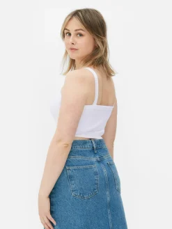 Haut Court à Texture Côtelée