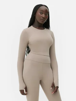Haut Court De Sport à Manches Longues En Tissu Ultra-doux Rita Ora