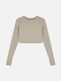 Haut Court De Sport à Manches Longues En Tissu Ultra-doux Rita Ora