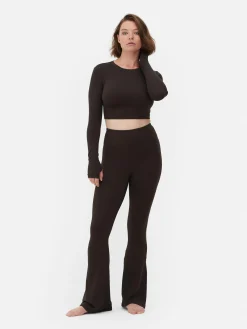 Haut Court De Sport à Manches Longues En Tissu Ultra-doux Rita Ora