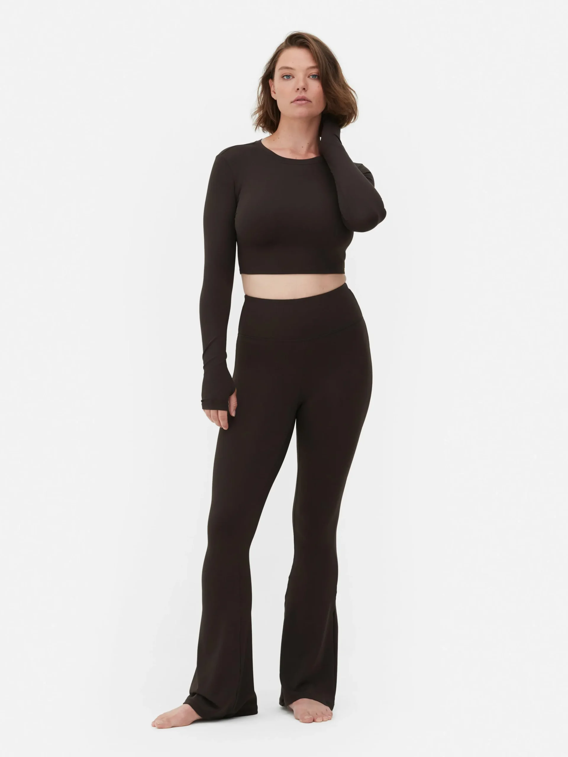 Haut Court De Sport à Manches Longues En Tissu Ultra-doux Rita Ora