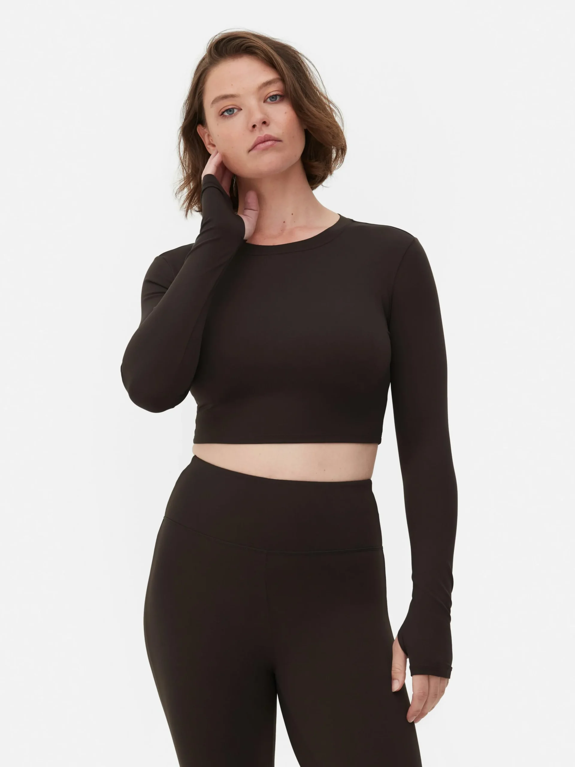 Haut Court De Sport à Manches Longues En Tissu Ultra-doux Rita Ora