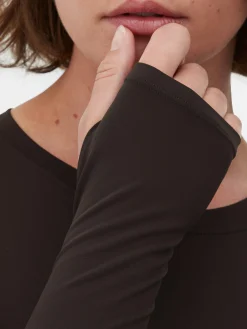 Haut Court De Sport à Manches Longues En Tissu Ultra-doux Rita Ora