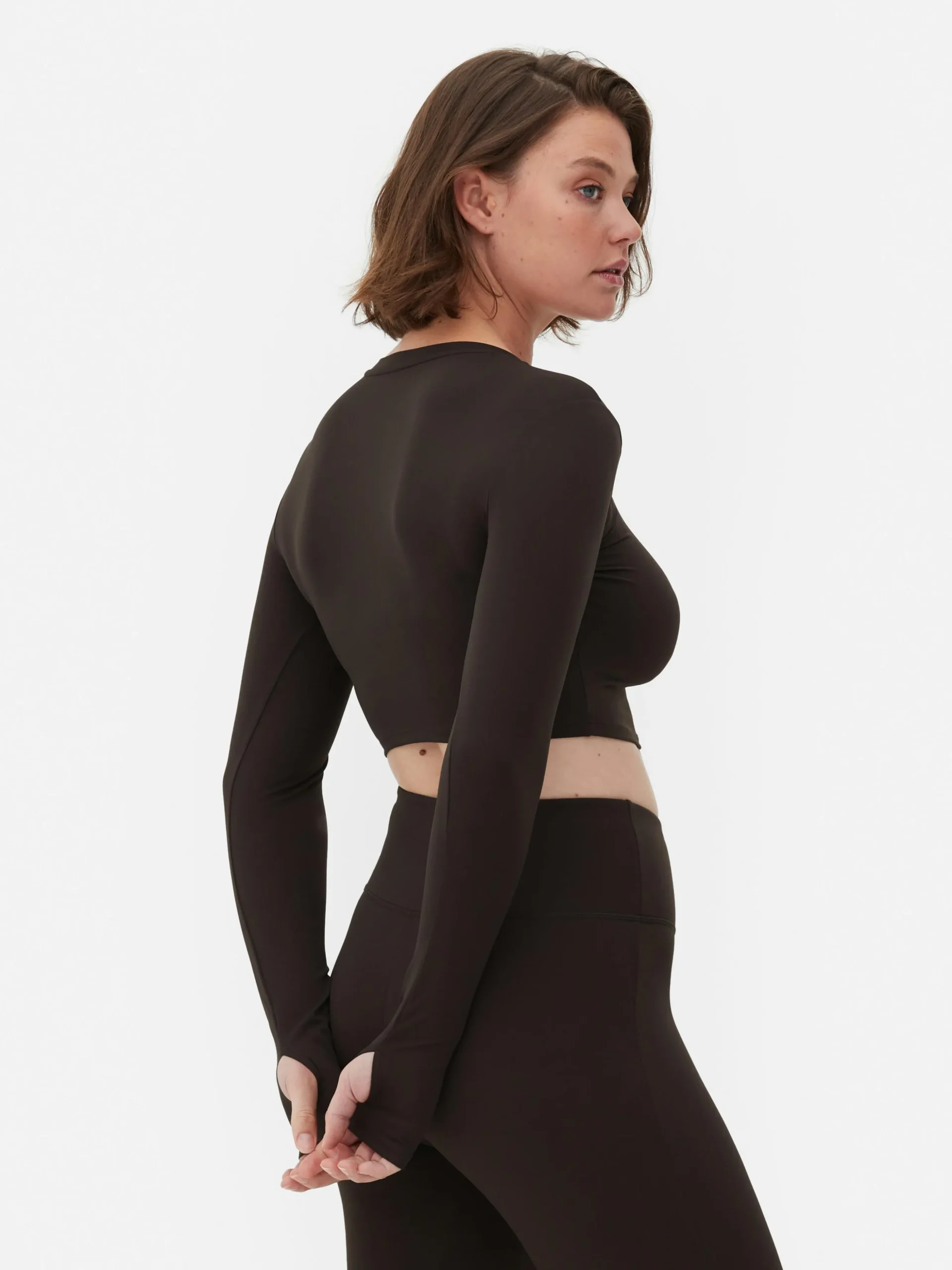 Haut Court De Sport à Manches Longues En Tissu Ultra-doux Rita Ora