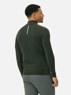 Haut De Sport à Manches Longues Et Col Zippé