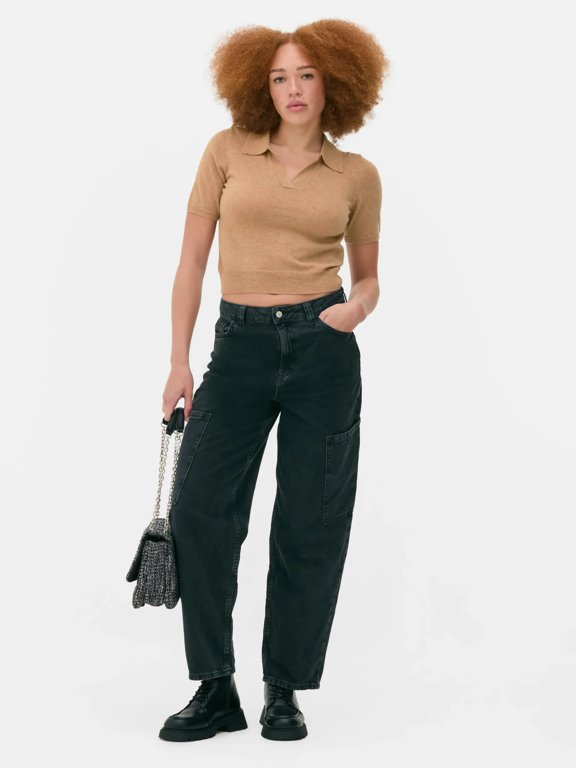 Haut En Maille Fine à Col Et Manches Courtes