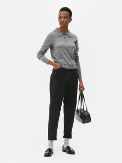 Haut Tricoté à Col Et à Manches Longues