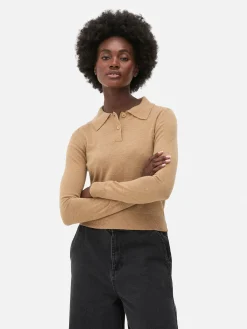 Haut Tricoté à Col Et à Manches Longues