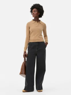 Haut Tricoté à Col Et à Manches Longues