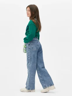 Jean Denim Large Avec Motif étoile à Strass