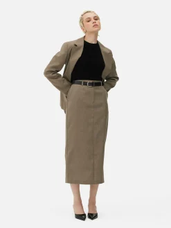 Jupe Crayon Mi-longue Taille Haute