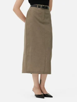 Jupe Crayon Mi-longue Taille Haute