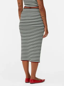 Jupe Mi-longue à Rayures Beetlejuice X Colleen Atwood à Coordonner