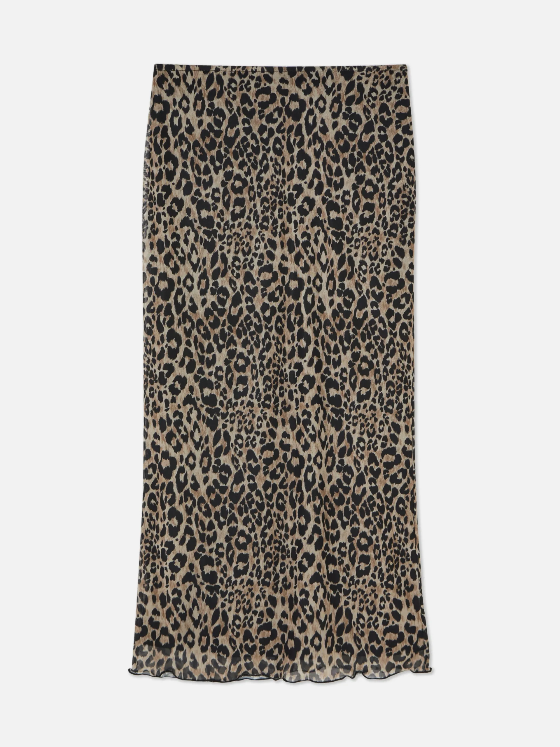 Jupe Mi-longue En Maille Léopard à Superposition