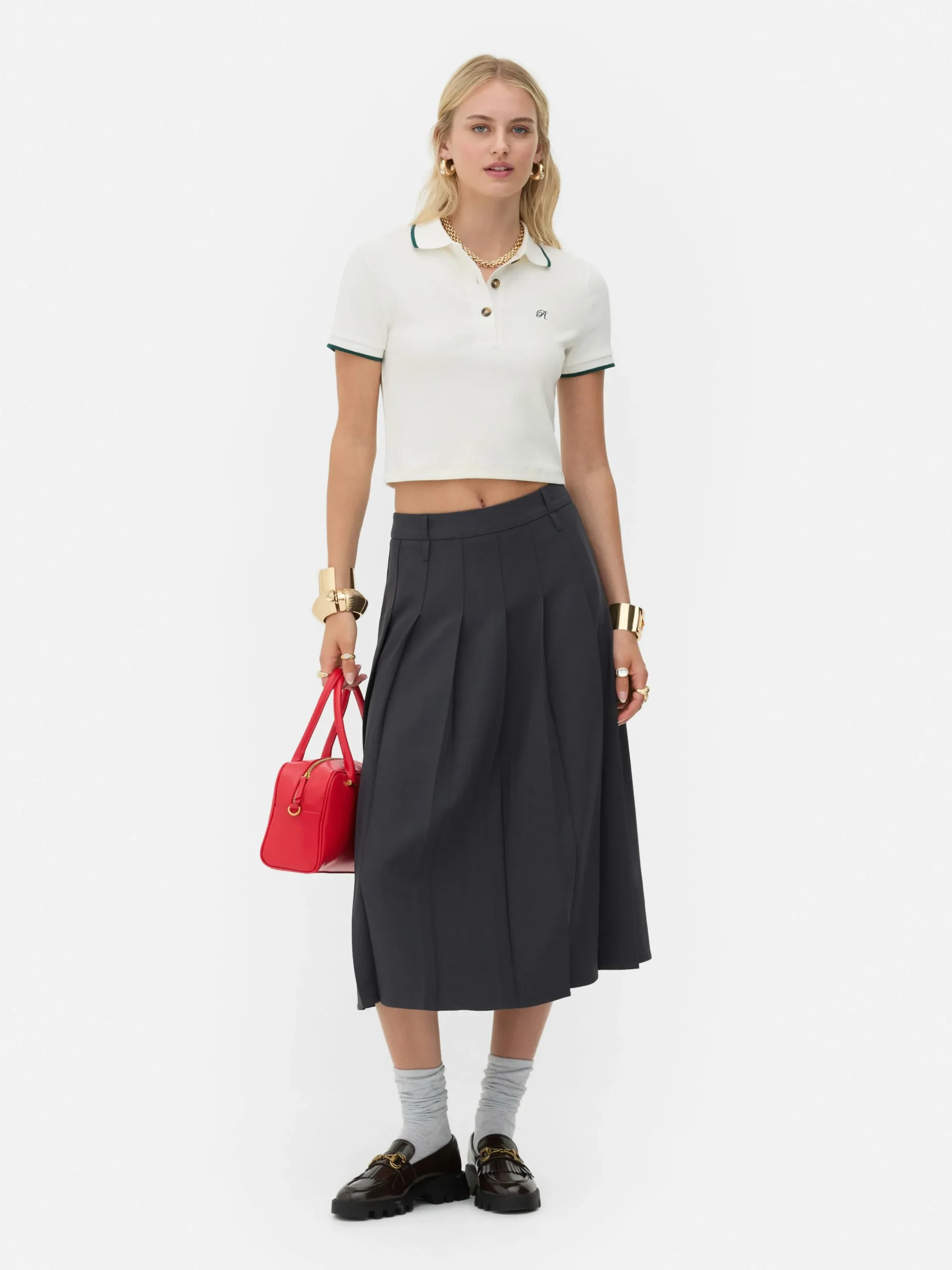 Jupe Mi-longue Plissée Rita Ora